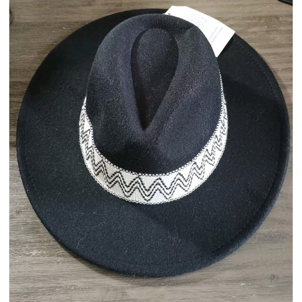 Black White Felt Fedora Pendleton Time And True One Size